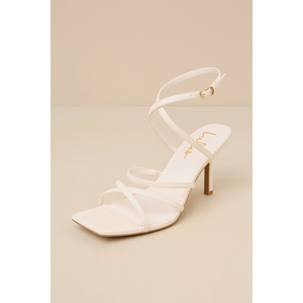Lulus Skyy Beige Strappy High Heel Sandals - Size 9